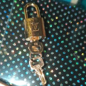 Louis Vuitton Gold-tone Padlock and Key Set